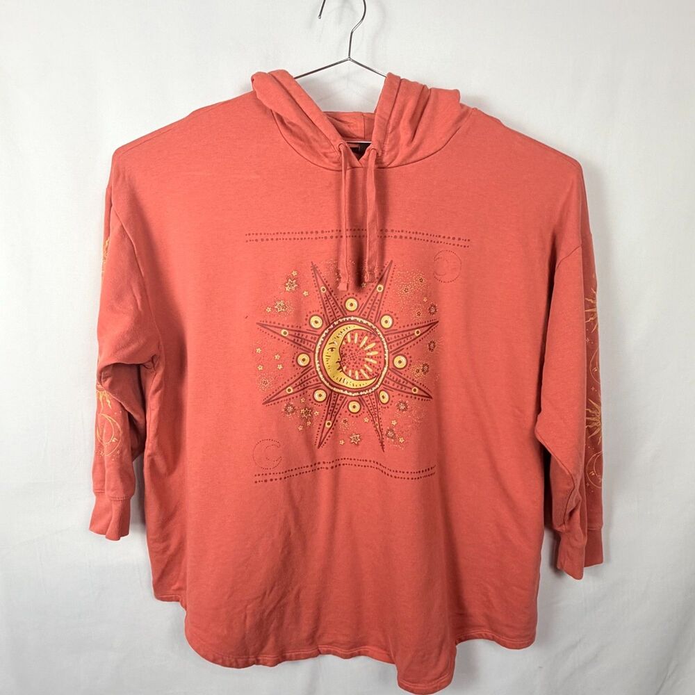 Torrid Sweatshirt Hoodie Astronomy Moon Star Rose Fleece 4X